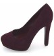 ASH SCARPA DECOLTE DONNA CAMOSCIO PRUGNA VIOLA KID SUEDE N. 40 TACCO ALTO 13 