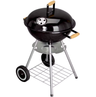 Barbecue BBQ portatile a carbonella carbone tondo con ruote sfera con coperchio