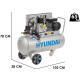 COMPRESSORE ARIA COMPRESSA ELETTRICO 100 LITRI HYUNDAI A CINGHIA 8 BAR 3 HP 230V