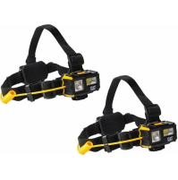 COPPIA 2PZ TORCIA FRONTALE A LED BATTERIA LUCE LAMPADA DA TESTA SPORT 4 FUNZIONI