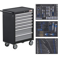 Carrello portautensili attrezzi cassettiera 7 cassetti 263 porta utensili BGS