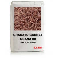 GRANIGLIA SACCO 2,5 KG GARNET GRANATO 80 PER SABBIATRICE SABBIATURA E WATER JET