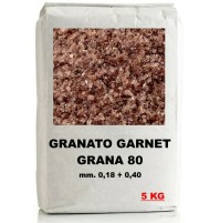 GRANIGLIA SACCO 5 KG GARNET GRANATO 80 PER SABBIATRICE SABBIATURA E WATER JET