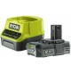 Kit caricabatterie caricabatteria e batteria 18V 2.0 Ah Ryobi RC18120-120 Litio