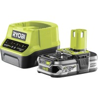 Kit caricabatterie caricabatteria e batteria 18V 2.5 Ah Ryobi RC18120-125 Litio