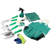 Kit set 11 utensili giardino giardinaggio paletta cesoia borsa grembiule guanti