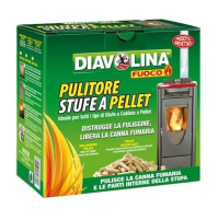 Pulitore stufa caldaia a pellet fuliggine Diavolina spazzacamino canna fumaria