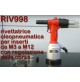 Rivettatrice oleopneumatica ad aria per inserti filettati Rivit RIV998 M3 - M12