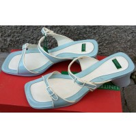 SCARPA SCARPE AZZURRE SANDALO DECOLTE' DONNA BENETTON N. 38 CINTURINO