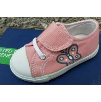 SCARPA SCARPE ROSA DA BAMBINA NEONATO FARFALLA SNEAKER VELCRO BENETTON N.20